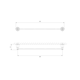 Omnires ART LINE Držák ručníků, 65cm, starožitná bronz AL53216BR