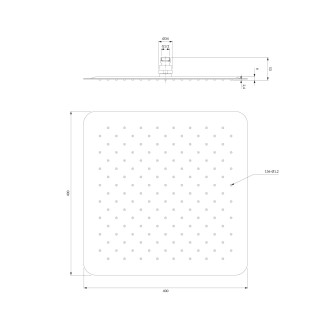 Omnires ULTRA SLIMLINE WGU240CR sprchová hlavice 40x40cm, chrom