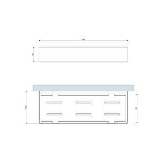 Omnires UNI sprchová polička, 30 x 5 x 11 cm, zlato UN10335GL