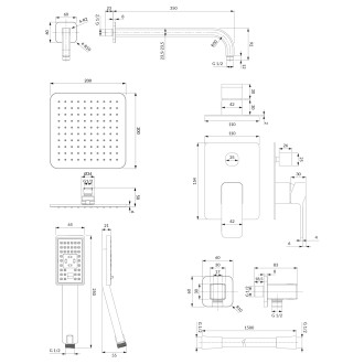Omnires SLIDE SYSSL12GR Podomítkový sprchový set, grafit