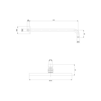 Omnires SLIMLINE WGSET1CP sprchová hlavice 25cm, měď