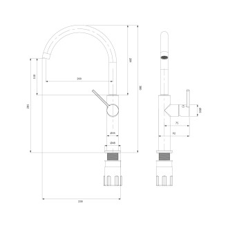 Omnires TULA TL6050CR Dřezová baterie, chrom