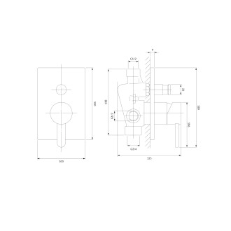 Omnires DARLING podomítková vanovo-sprchová baterie, chrom lesk DA5035CR