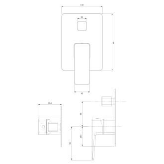Omnires PARMA PM7435BL Podomítková vanová/sprchová baterie, matná černá
