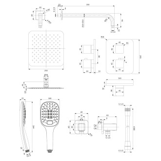 Omnires PARMA SYSPM11CR Podomítkový sprchový set s termostatickou baterií, chrom