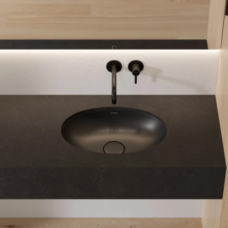 Omnires Shell M+ podstavné umyvadlo, 48 × 31 cm, black lava mat SHELL480UPBLV