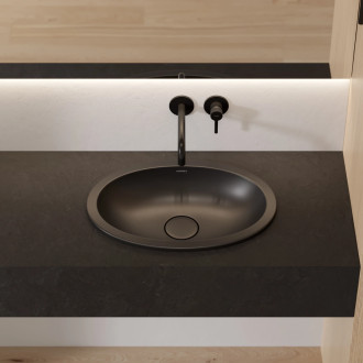 Omnires Shell M+ podstavné umyvadlo, 48 × 31 cm, black lava mat SHELL480UPBLV