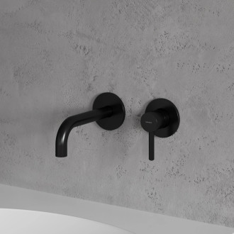 Omnires Y podomítková umyvadlová baterie, nástěnný díl, černý polomat Y1215HROBL