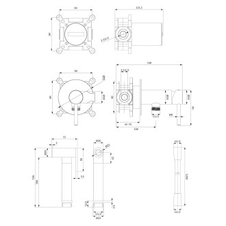 Omnires Y SYSYBI2CPB podomítková bidetová baterie, kartáčovaná měď