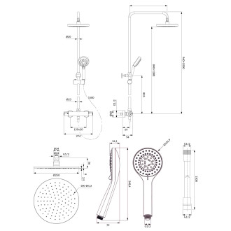 Omnires Y Y1244LUXLCR Sprchový set s termostatickou baterií, chrom