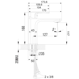 Omnires APURE umyvadlová baterie, chrom lesk AP2210CR