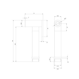 Omnires BIDETTA bidetová ruční sprcha, kartáčovaná, černá BIDETTA2-RBL