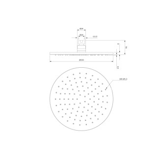 Omnires SLIMLINE WG125CAT sprchová hlavice 25cm, antracit
