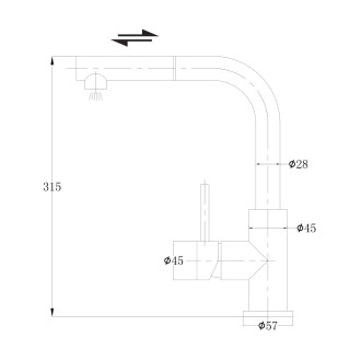 Omnires ALBANY AB1455IN Dřezová baterie, nerez