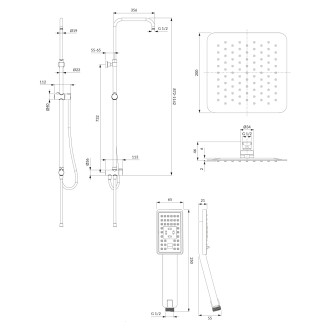 Omnires TORONTO SYSTORONTOCR sprchový set, chrom