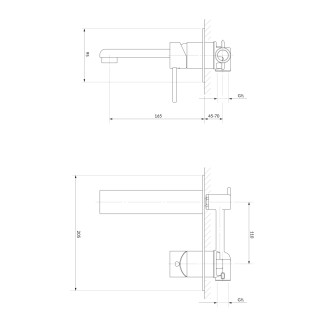 Omnires DARLING podomítková umyvadlová baterie, chrom lesk DA5015CR