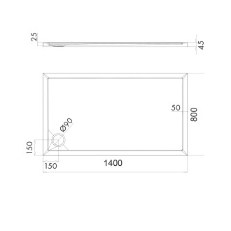 Omnires MERTON akrylátová sprchová vanička, 80 x 140 cm, bílý lesk MERTON80-140-PBP