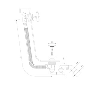 Omnires  TK104-PLUS-3.04+64-SGL  Vanový sifon, zlatá