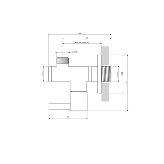 Omnires rohový ventil, mosaz kartáčovaná 8857BSB