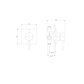 Omnires Y podomítková sprchová baterie, chrom lesk Y1245-KCR