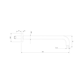 Omnires  RA01LCR Sprchové rameno 40cm, chrom