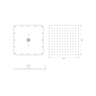 Omnires SLIMLINE hlavová sprcha, 25 x 25 cm, černý mat WG225-OBL