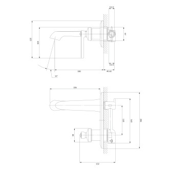 Omnires ARMANCE AM5215GL umyvadlová podomítková baterie, zlatá