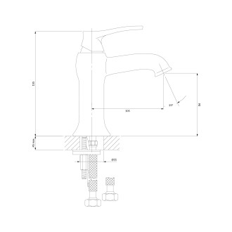 Omnires ART DECO umyvadlová baterie, zlatý lesk AD5110GL