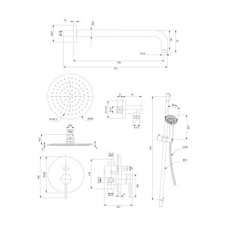 Omnires Y SYSY17CR Podomítkový sprchový set, chrom