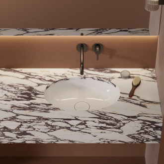 Omnires SHELL M+ Umyvadlo pod desku 48x31, bílá lesk SHELL480UPBP