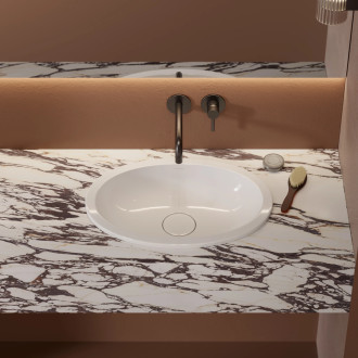 Omnires SHELL M+ Umyvadlo pod desku 48x31, bílá lesk SHELL480UPBP