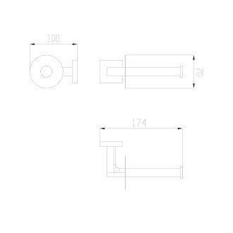 Omnires TYBER držák na toaletní papír, chrom lesk TB50530CR