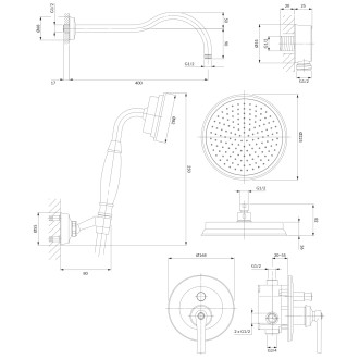 Omnires ARMANCE SYSAM10ORB sprchový set, starožitná měď