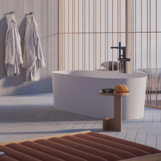 Omnires OVO M+ OVOWWBM Vana volně stojící 160x75cm, litý mramor, bílá mat