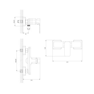 Omnires APURE sprchová baterie, chrom lesk AP2240CR