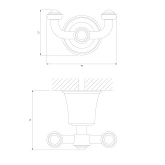 Omnires ART LINE AL53120GL Háček, zlatá