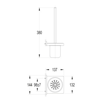 Omnires DARLING DA70620NI Záchodová štětka, nikl