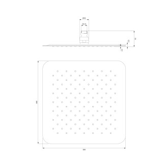 Omnires ULTRA SLIMLINE WGU230CR sprchová hlavice 30x30cm, chrom