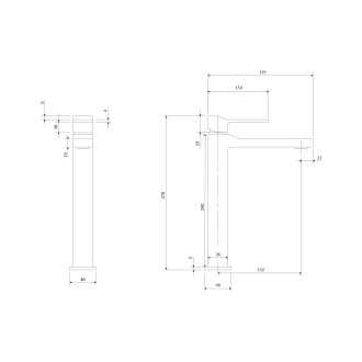 Omnires SLIDE SL7712CR vysoká umyvadlová baterie, chrom