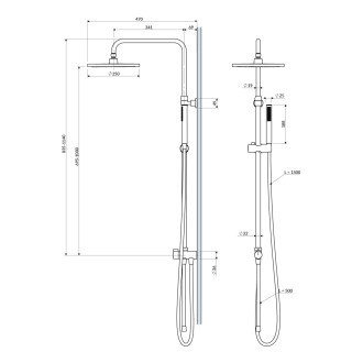 Omnires MICRO nástěnný sprchový sloup, chrom SYSMICROLCR