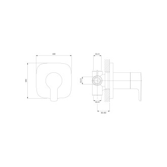Omnires HUDSON podomítkový přepínač, chrom lesk HS4163CR