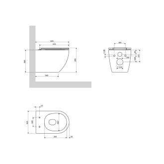 Omnires Ottawa klozet SILENT POWER, sedátko soft-close, 54×37 lesk bílá OTTAWACSPMWBP