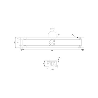 Omnires LOWFIX Lineární sprchový odtok s krycí deskou, 70cm, černá LOWFIX70TBL