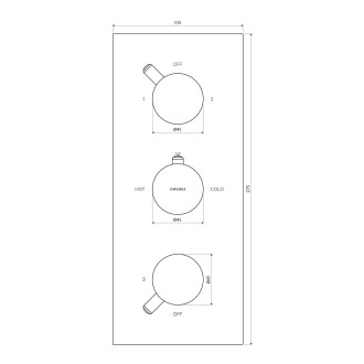 Omnires Y díl pro termostatickou podomítkovou sprchovou baterii, bílý mat Y1238-KROWM