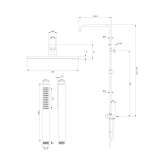 Omnires MICRO S nástěnný sprchový sloup, chrom lesk SYSY-KCR