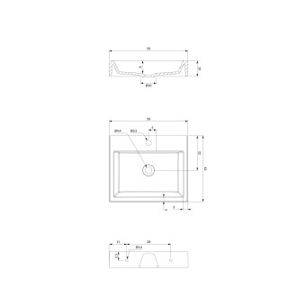 Omnires THASOS THASOS500BP Umyvadlo 50x42, litý mramor, bílá