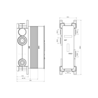 Omnires  BOXTE3F Podomítkové těleso pro třícestnou baterii