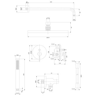 Omnires Y SYSY22XCR Podomítkový sprchový set, chrom
