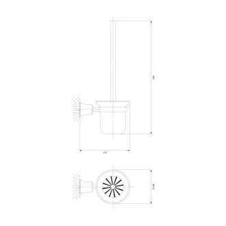 Omnires ART LINE AL53620GL WC štětka, zlatá