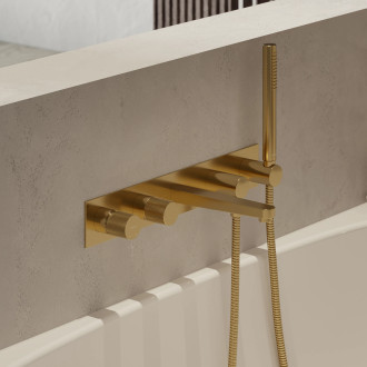 Omnires CONTOUR pět otvorová podomítková vanová baterie, kartáčované zlato CT8037-1GLB